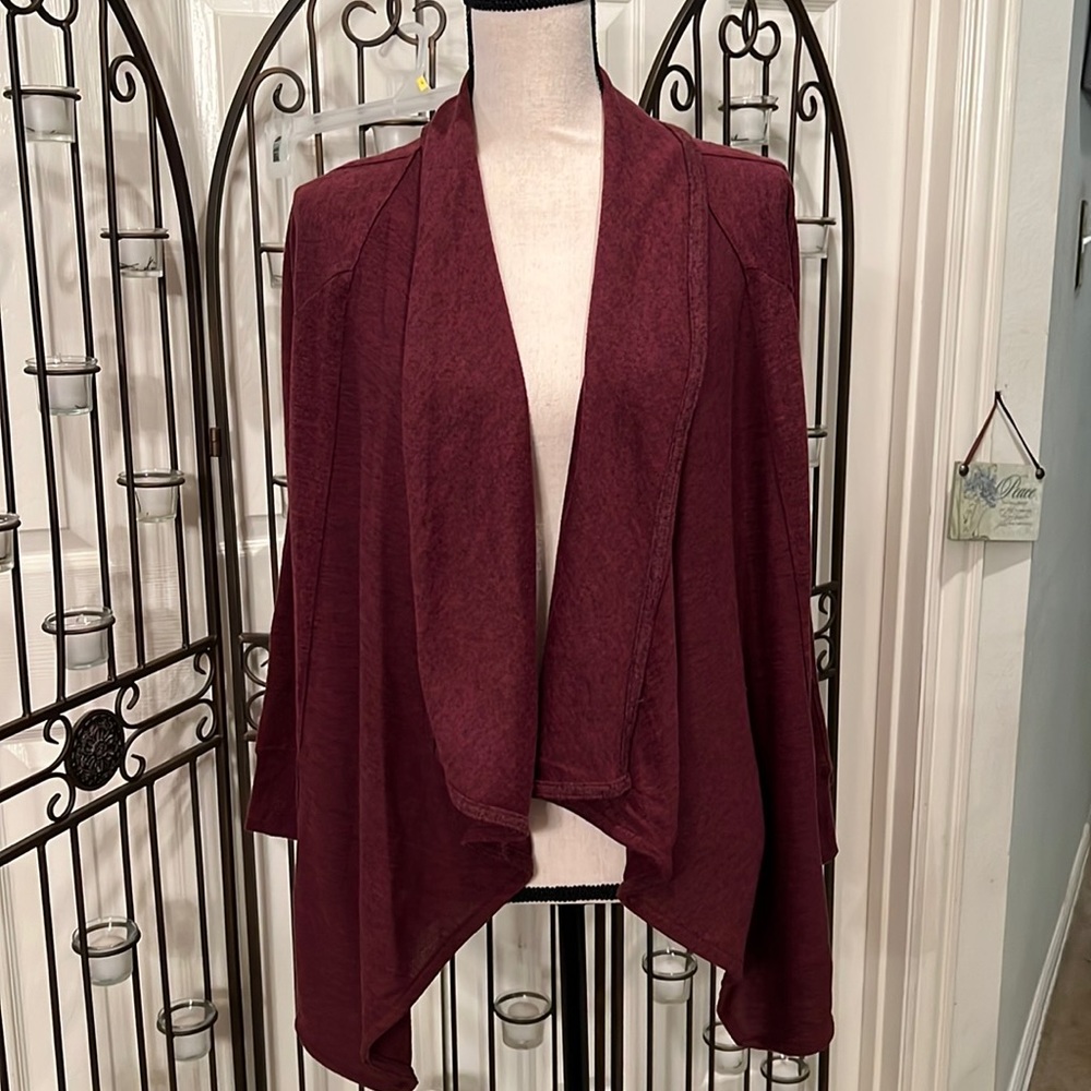 Maroon cardigan sweater